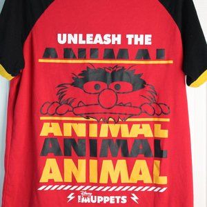 Disney Parks Muppets Unleash The Animal Red and Black T-Shirt Men’s size Medium
